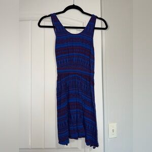 Forever 21 Vibrant Blue and Red Geometric Dress